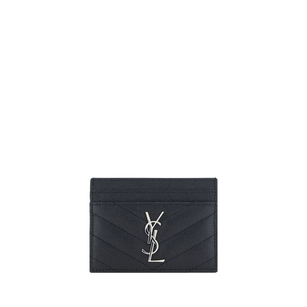 Cardholder Wallet by Saint Laurent for women in bos taurus calfskin leather black showcases a discerning silhouette, artfully capturing the essence of Bos Taurus Calfskin Leather Cardholder Wallet with its functional card-organization.