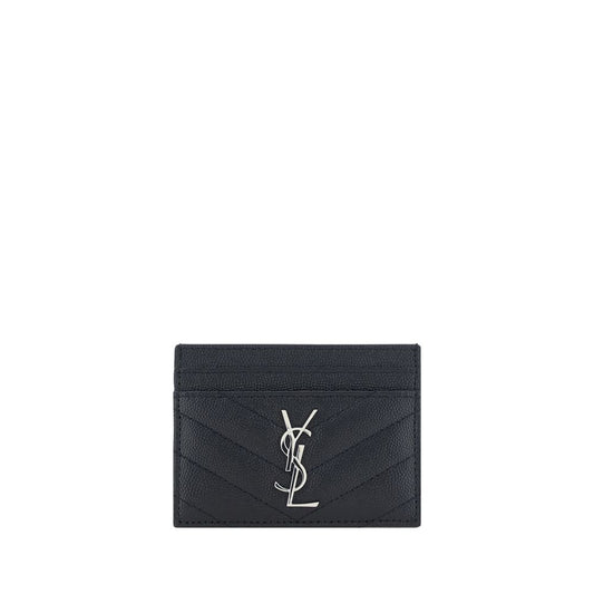 Cardholder Wallet by Saint Laurent for women in bos taurus calfskin leather black showcases a discerning silhouette, artfully capturing the essence of Bos Taurus Calfskin Leather Cardholder Wallet with its functional card-organization.