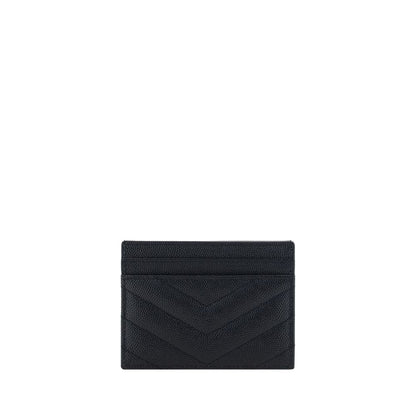 Cardholder Wallet by Saint Laurent for women in bos taurus calfskin leather black presents a streamlined silhouette, showcasing the sophisticated design of the Bos Taurus Calfskin Leather Cardholder Wallet collection with functional card-organization.