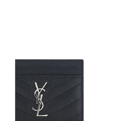 Cardholder Wallet by Saint Laurent for women in bos taurus calfskin leather black presents a architectural silhouette from the Bos Taurus Calfskin Leather Cardholder Wallet collection, showcasing architectural card-organization for a architectural finish.
