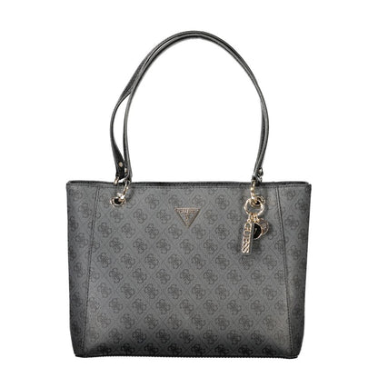 Handbag by Guess Jeans for women in polyethylene black features a refined silhouette, showcasing a secure zipper, organized built-in-compartments, document-holder, external-pockets & internal-pockets, and versatile handle for a refined finish.
