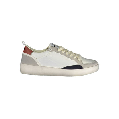 Sneakers by Gas for men in polyester & polyurethane white presents a sumptuous silhouette as Men's Low-Top Polyester & Polyurethane Sneakers, expertly defined by a sumptuous low-top style for a sumptuous, high-fashion look.