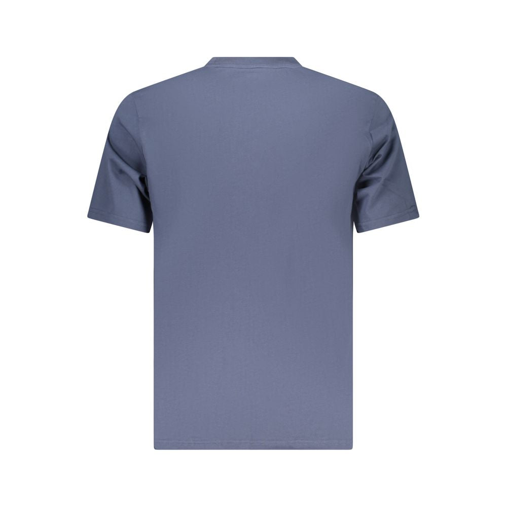 Activewear T-Shirt by Converse for men in cotton blue presents a kinetic silhouette, showcasing the kinetic and alongside functional for a premium, athletic look.