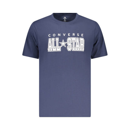 Activewear T-Shirt by Converse for men in cotton blue features a versatile silhouette, showcasing a versatile and detailed with high-performance for a premium look.