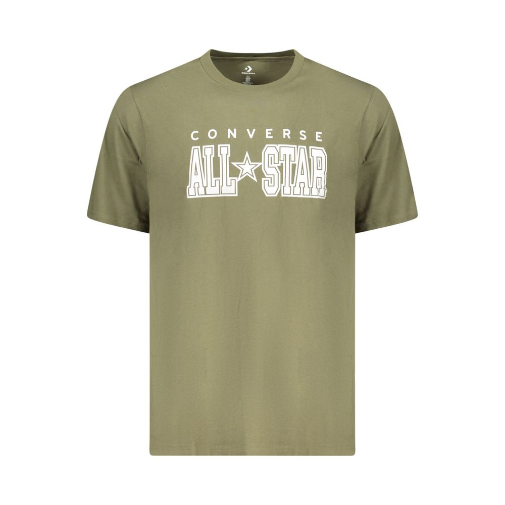 Activewear T-Shirt by Converse for men in cotton green features a dynamic silhouette with and enhanced by functional .