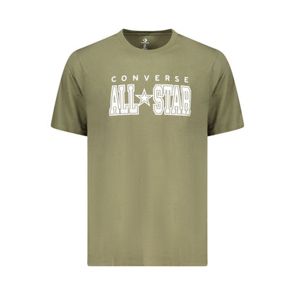 Activewear T-Shirt by Converse for men in cotton green features a dynamic silhouette with and enhanced by functional .