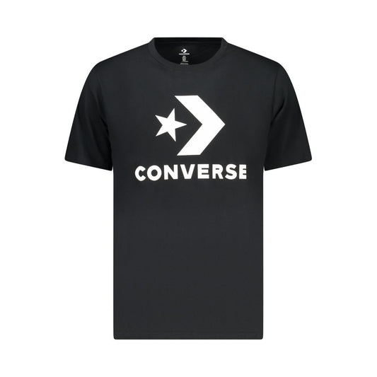 Activewear T-Shirt by Converse for men in cotton black features a dynamic silhouette with and enhanced by functional .