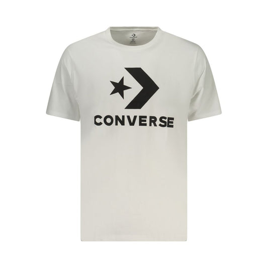 Activewear T-Shirt by Converse for men in cotton white features a sporty silhouette with and , showcasing innovative for a sporty finish.