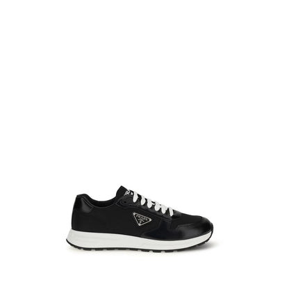 Athletic Sneakers by Prada for men in polyamide bos taurus calf leather black showcases an impeccable silhouette, defined by an impeccable athletic style design that perfectly captures the essence of the Men's Athletic Polyamide Bos Taurus Calf Leather Sneakers.