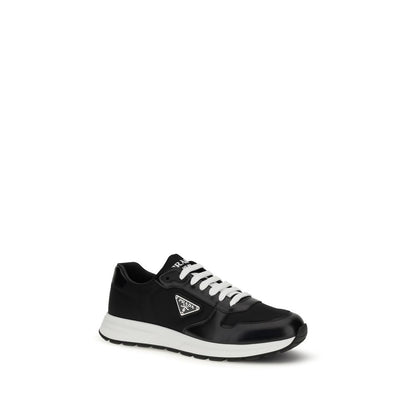 Athletic Sneakers by Prada for men in polyamide bos taurus calf leather black presents a sleek silhouette, perfectly capturing the athletic style essence of Men's Athletic Polyamide Bos Taurus Calf Leather Sneakers with its sleek design and premium finish.