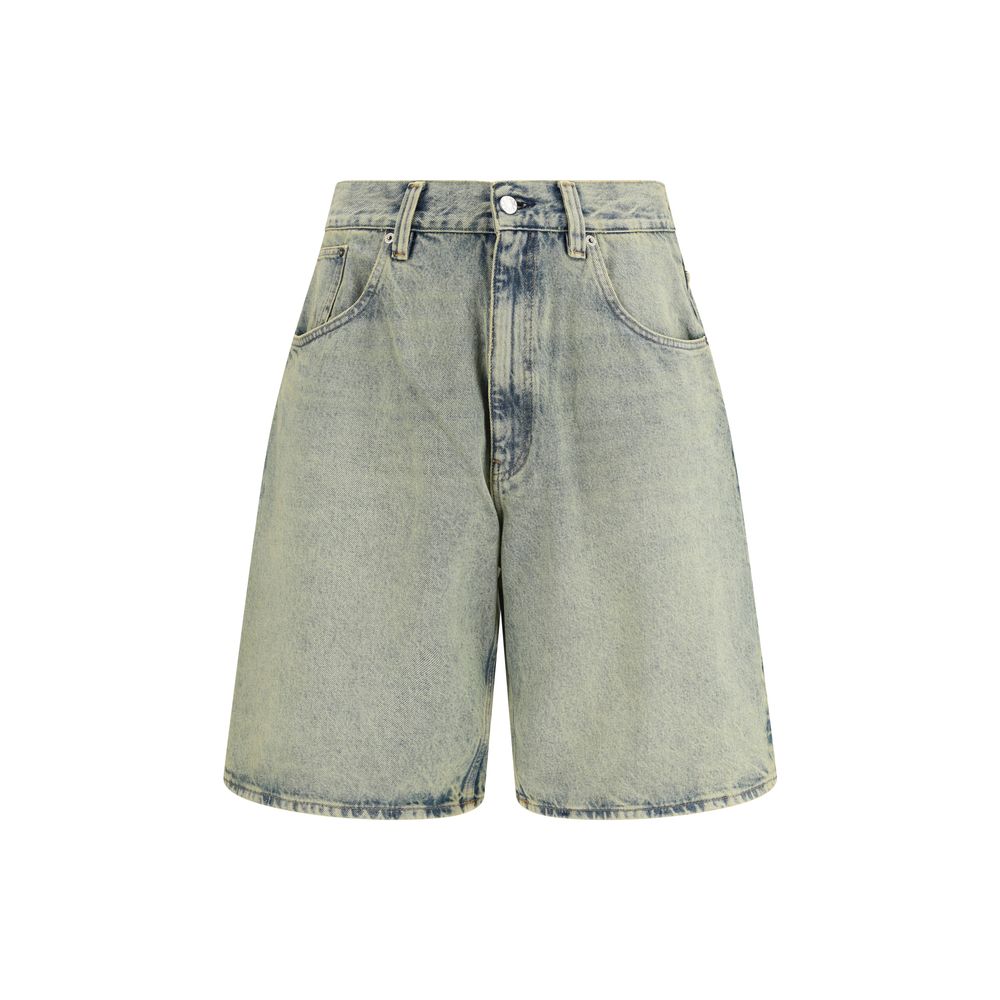 Denim Shorts by Sunflower for men in organic denim cotton & leather blue features an effortlessly on trend silhouette, showcasing a effortlessly on trend relaxed-fit, wide & oversized and short cut with a comfortable for a refined look.