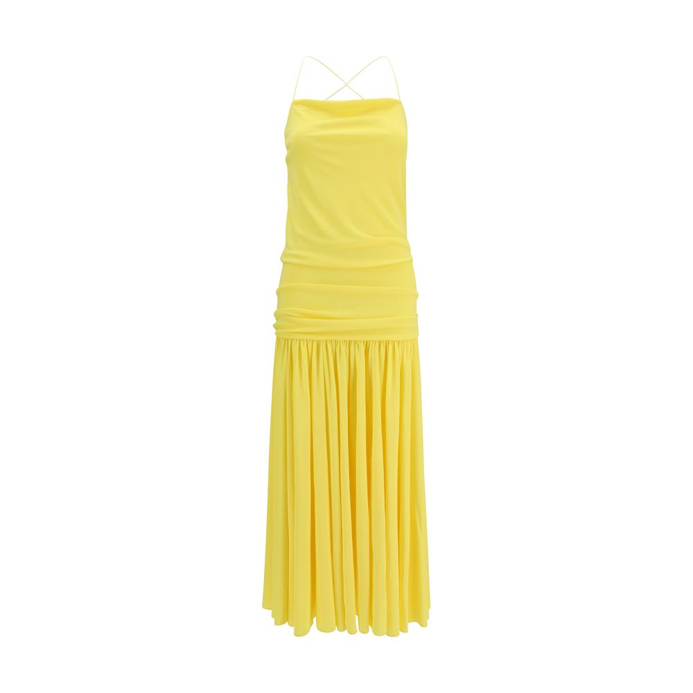 Dress by Jacquemus for women in polyamide viscose bicolour & signature showcases a striking silhouette, elegantly detailed with a , refined , and a striking midi for a striking finish.
