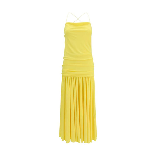 Dress by Jacquemus for women in polyamide viscose bicolour & signature showcases a striking silhouette, elegantly detailed with a , refined , and a striking midi for a striking finish.