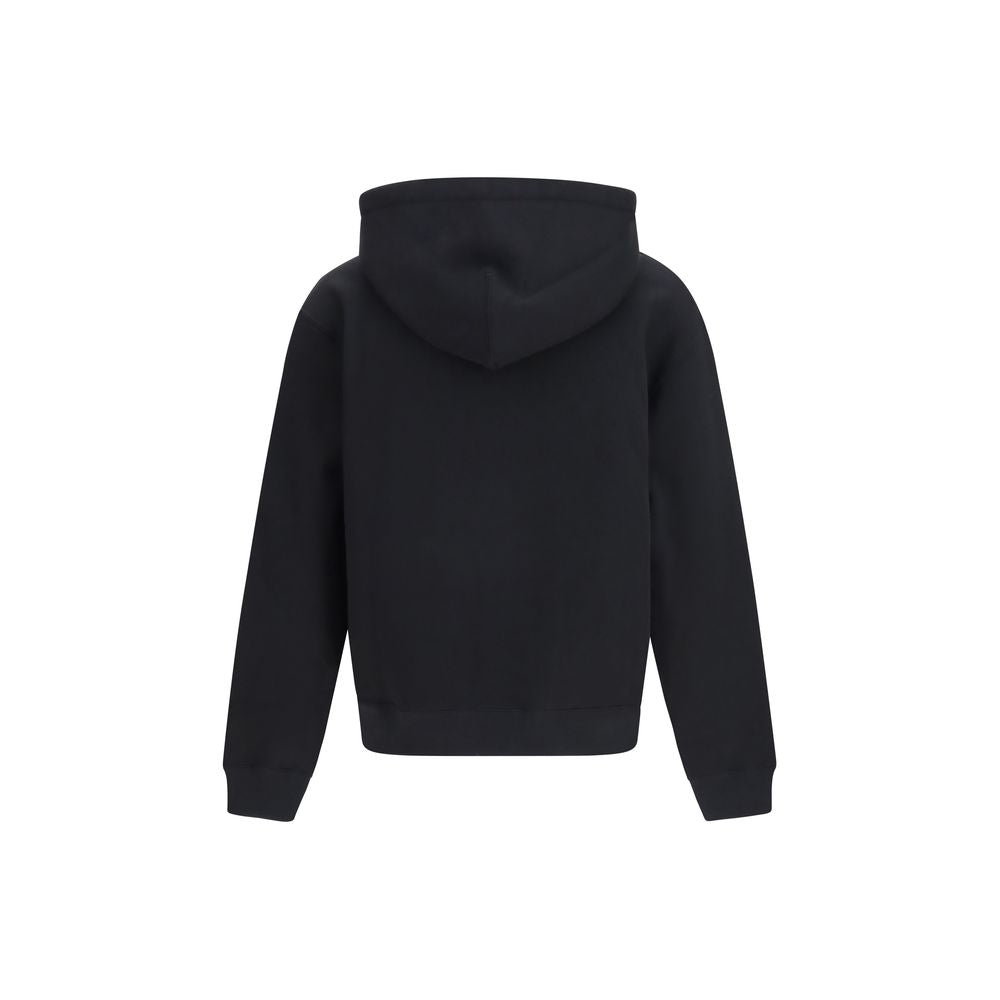 Sweatshirt Hoodie by Jil Sander for men in cotton black features a slouchy chic silhouette, detailed with a slouchy chic and a signature hooded neckline for an elevated aesthetic.