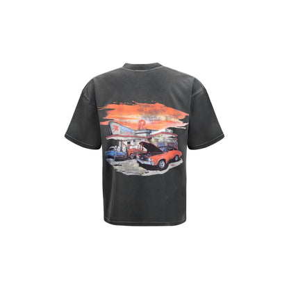 T-Shirt by Represent for men in cotton cream, gray, white & print showcases a unassuming silhouette, artfully detailed with a refined crew neckline and unassuming for a sophisticated, contemporary look.