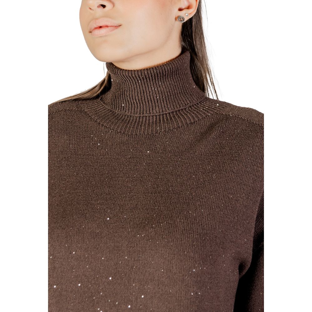 Sweatshirt by Liu Jo for women in polyamide polester viscose brown showcases a slouchy chic silhouette, artfully detailed with a slouchy chic and for a slouchy chic finish.