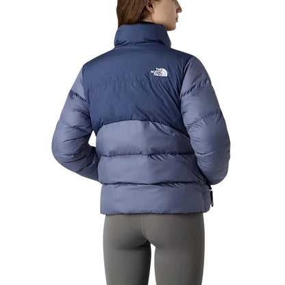 Overcoat by The North Face for women in polyester blue features an satoral silhouette, showcasing a sophisticated high-collar neckline and satoral pockets & insulated for a premium, timeless look.