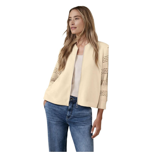 Street One Women's Stretch Lycra Modal & Silk Hooded Activewear Sweatshirt - Beige