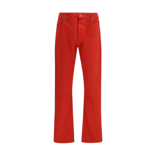 Jeans by Versace for men in cotton denim multicolor presents a tailored silhouette, showcasing a tailored straight-leg & regular-fit and long cut with a refined for a truly tailored aesthetic.