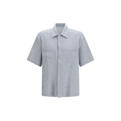 Shirt by Sunflower for men in stretch cotton blue, patterned & striped showcases a sublime silhouette, artfully detailed with a sublime and short-sleeve for a sophisticated, sublime finish.