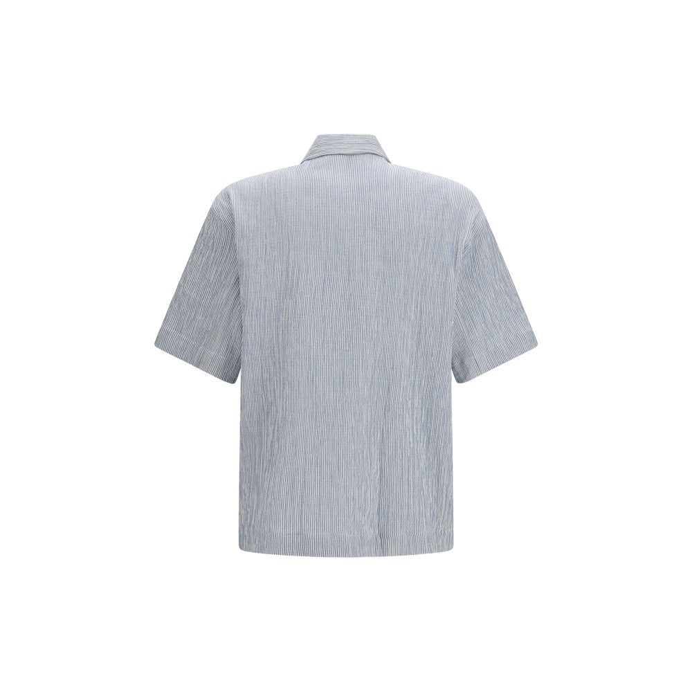 Shirt by Sunflower for men in stretch cotton blue, patterned & striped showcases a sharp silhouette, elegantly detailed with a sharp and sharp .