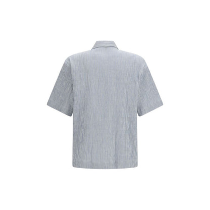 Shirt by Sunflower for men in stretch cotton blue, patterned & striped showcases a sharp silhouette, elegantly detailed with a sharp and sharp .