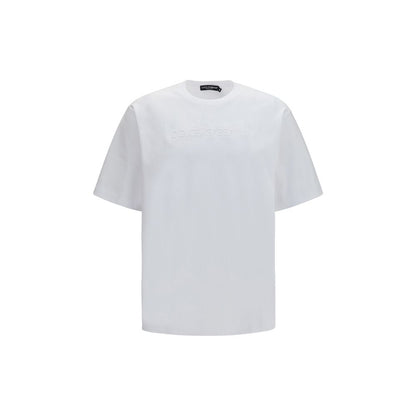 T-Shirt by Dolce & Gabbana for men in cotton white & signature showcases a fashionable silhouette, elegantly detailed with a fashionable short-sleeve and for a sophisticated, high-fashion look.