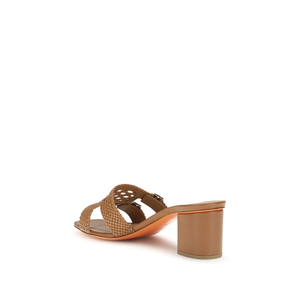 Platform Sandals by Santoni for women in bos taurus calf leather beige features an architectural design from the Women's Bos Taurus Calf Leather Platform Sandals collection, defined by a architectural platform and square toe style for a architectural finish.