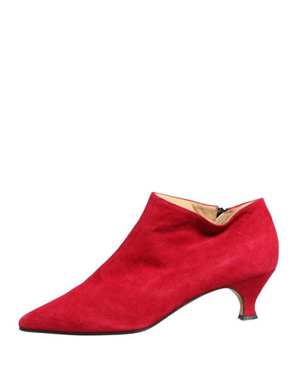 Dolce & Gabbana Women's Suede Leather Ankle Boots - Red