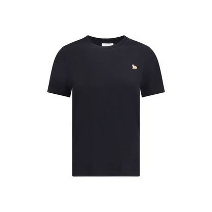 T-Shirt by Maison Kitsuné for women in organic cotton black & signature features a plush silhouette, showcasing a sophisticated crew neckline and short-sleeve for a truly plush finish.