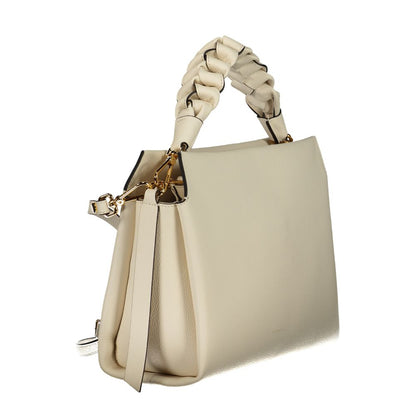 Handbag by Coccinelle for women in leather white features a ornamental silhouette, showcasing a secure , ample , and ornamental for a sophisticated look.
