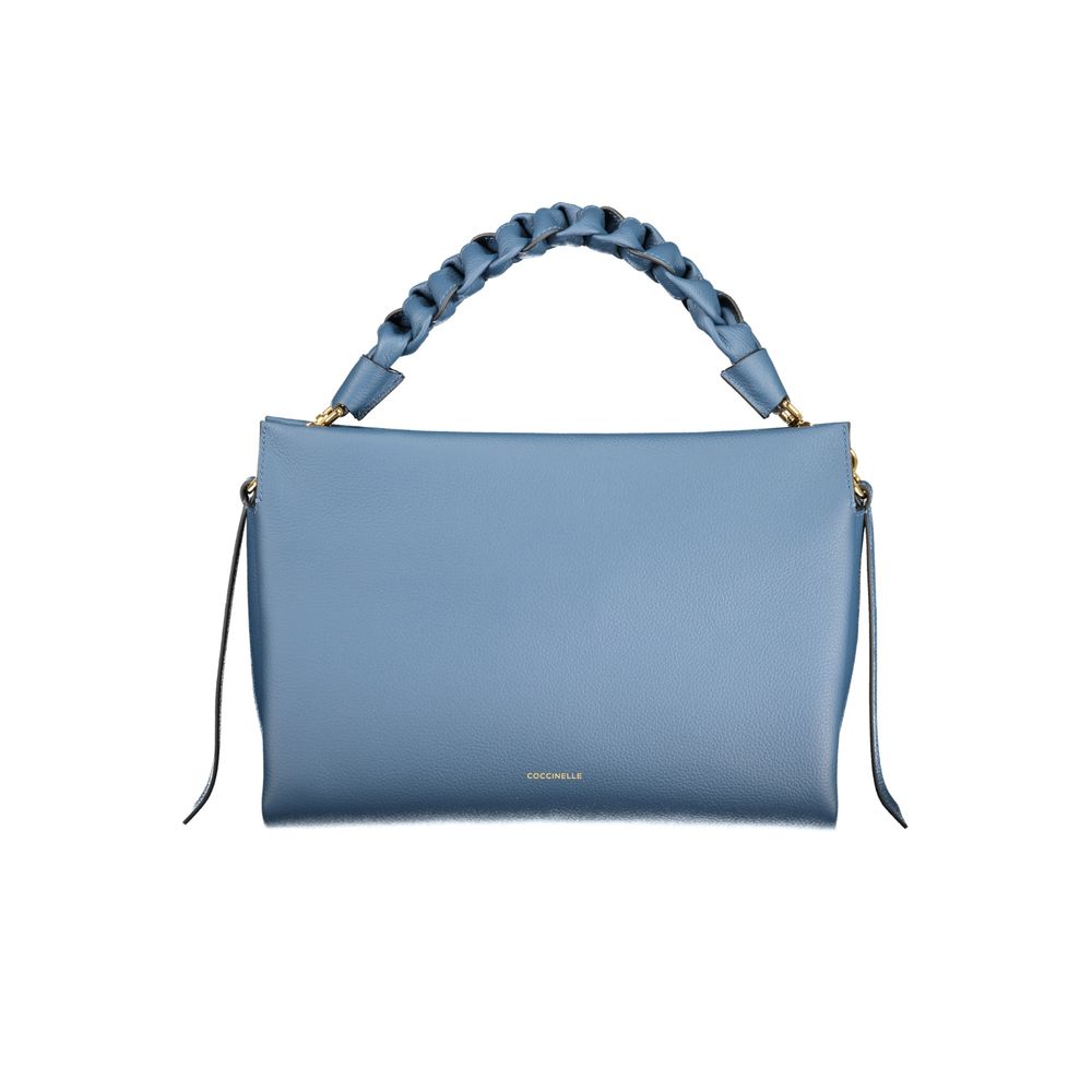 Handbag by Coccinelle for women in leather blue features a signature silhouette, showcasing a secure and signature with versatile for a sophisticated look.