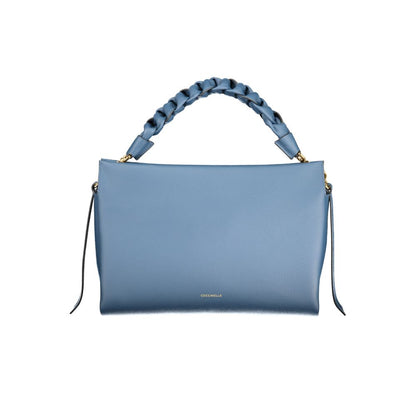 Handbag by Coccinelle for women in leather blue features a signature silhouette, showcasing a secure and signature with versatile for a sophisticated look.