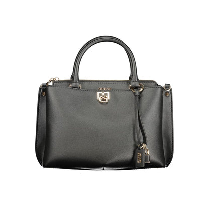 This Handbag by Guess Jeans for women in polyurethane and black presents a sculptural silhouette featuring a secure , ample , and versatile for a sculptural finish.
