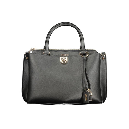 This Handbag by Guess Jeans for women in polyurethane and black presents a sculptural silhouette featuring a secure , ample , and versatile for a sculptural finish.