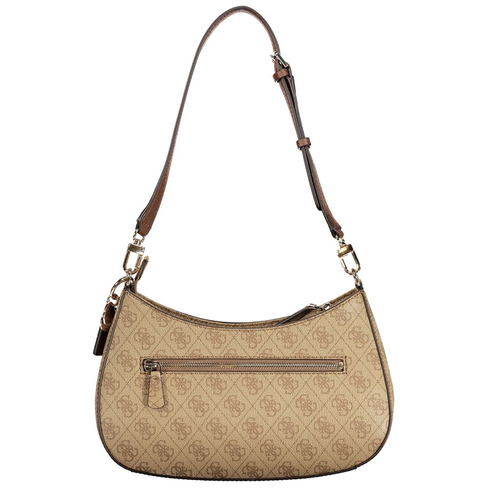 This Handbag by Guess Jeans for women in polyurethane and beige presents a sculptural silhouette featuring a secure , ample , and versatile for a sculptural finish.