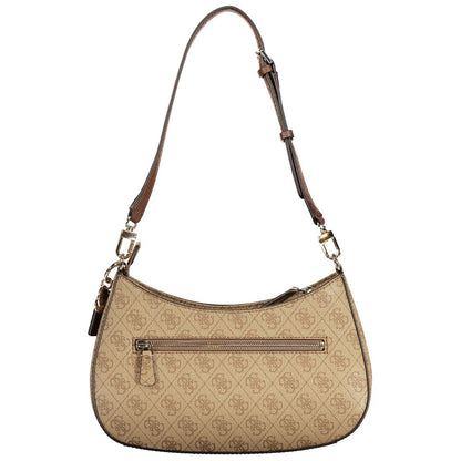 This Handbag by Guess Jeans for women in polyurethane and beige presents a sculptural silhouette featuring a secure , ample , and versatile for a sculptural finish.
