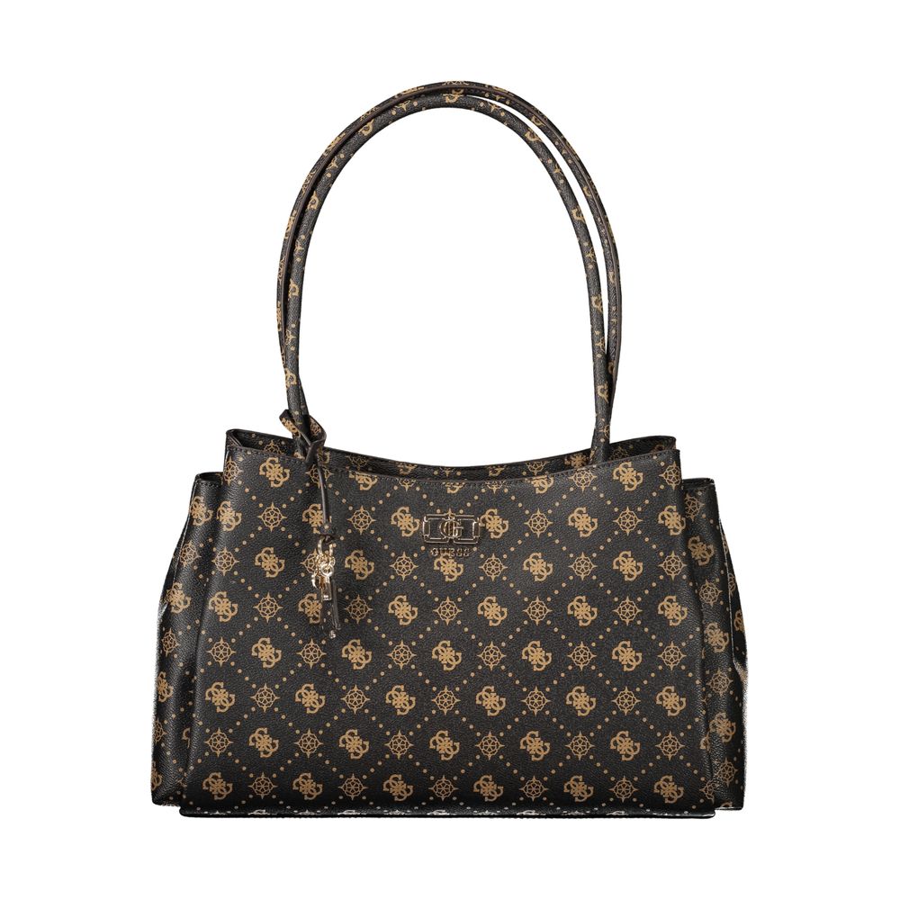 Handbag by Guess Jeans for women in polyurethane faux leather brown features a signature silhouette, showcasing a secure and signature with versatile for a sophisticated look.