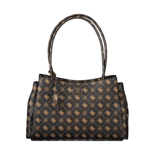 Handbag by Guess Jeans for women in polyurethane faux leather brown features a signature silhouette, showcasing a secure and signature with versatile for a sophisticated look.