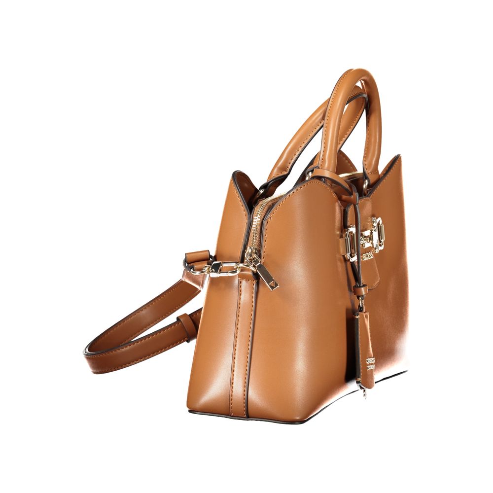 Tote Handbag by Guess Jeans for women in polyurethane brown features a signature silhouette, showcasing a secure and signature with versatile for a sophisticated look.