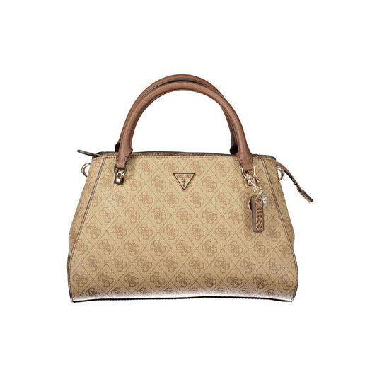 Shoulder Handbag by Guess Jeans for women in polyurethane beige features a ornamental silhouette, showcasing a secure , ample , and ornamental shoulder-strap for a sophisticated look.