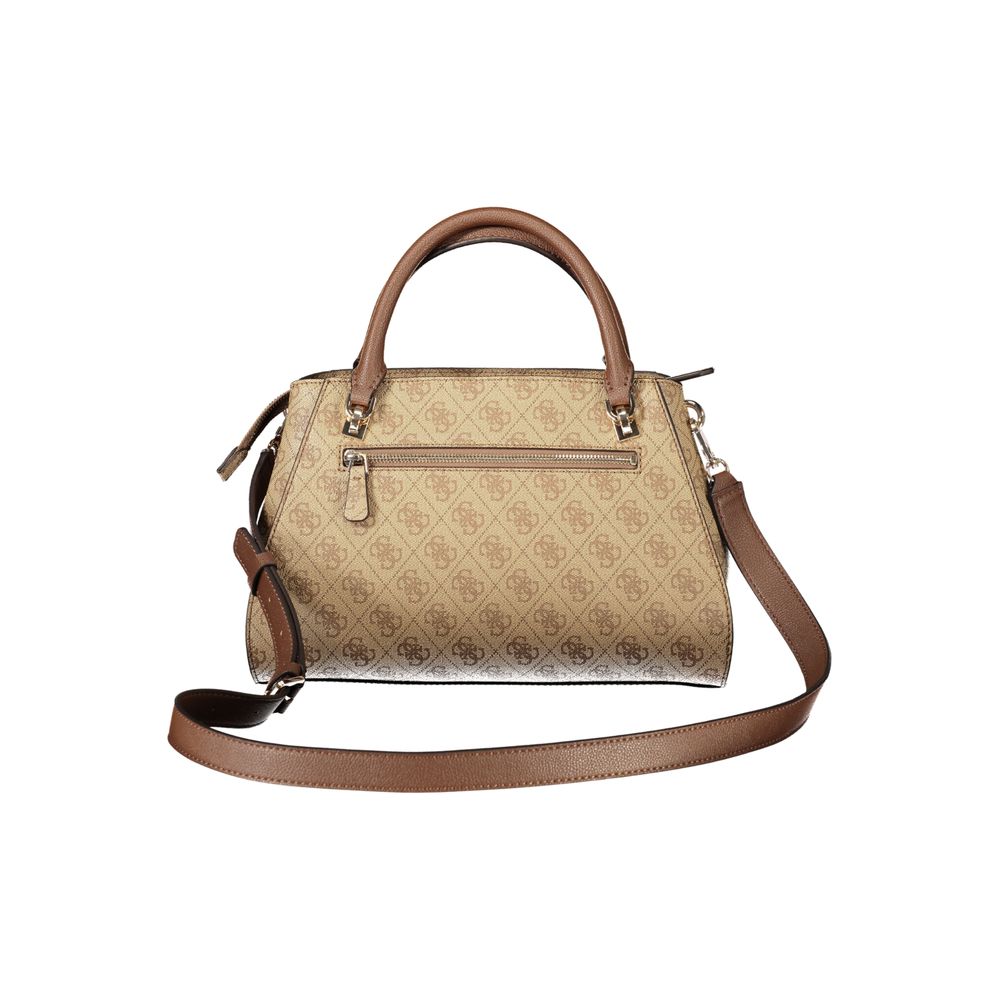 This Shoulder Handbag by Guess Jeans for women in polyurethane and beige presents a sculptural silhouette featuring a secure , ample , and versatile shoulder-strap for a sculptural finish.