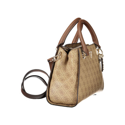 Shoulder Handbag by Guess Jeans for women in polyurethane beige features a ornamental silhouette, showcasing a secure , ample , and ornamental shoulder-strap for a sophisticated look.