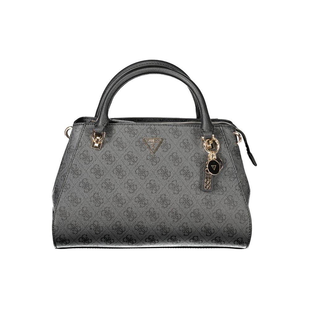This Handbag by Guess Jeans for women in polyurethane leather and black presents a sculptural silhouette featuring a secure , ample , and versatile for a sculptural finish.