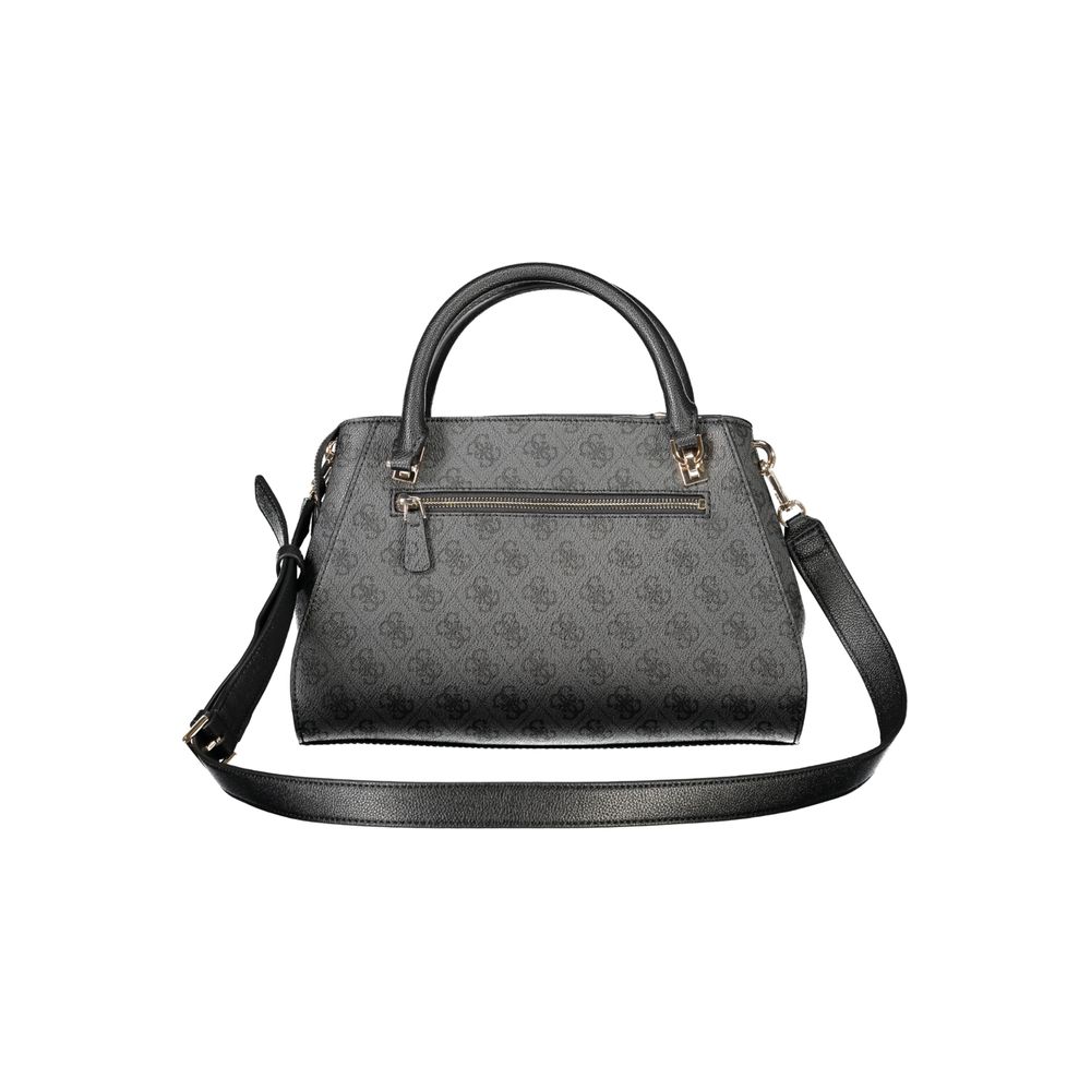 Handbag by Guess Jeans for women in polyurethane leather black features an refined silhouette, showcasing a secure , ample , and versatile for a sophisticated refined aesthetic.