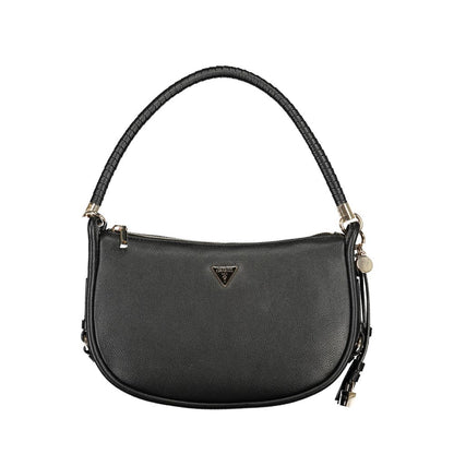Handbag by Guess Jeans for women in polyurethane black features a signature silhouette, showcasing a secure and signature with versatile for a sophisticated look.