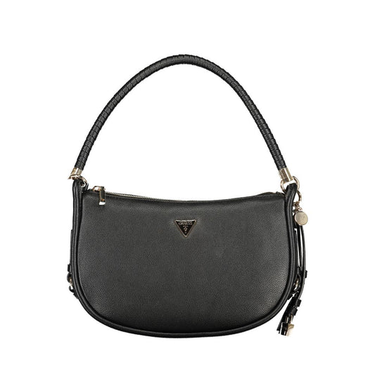 Handbag by Guess Jeans for women in polyurethane black features a signature silhouette, showcasing a secure and signature with versatile for a sophisticated look.
