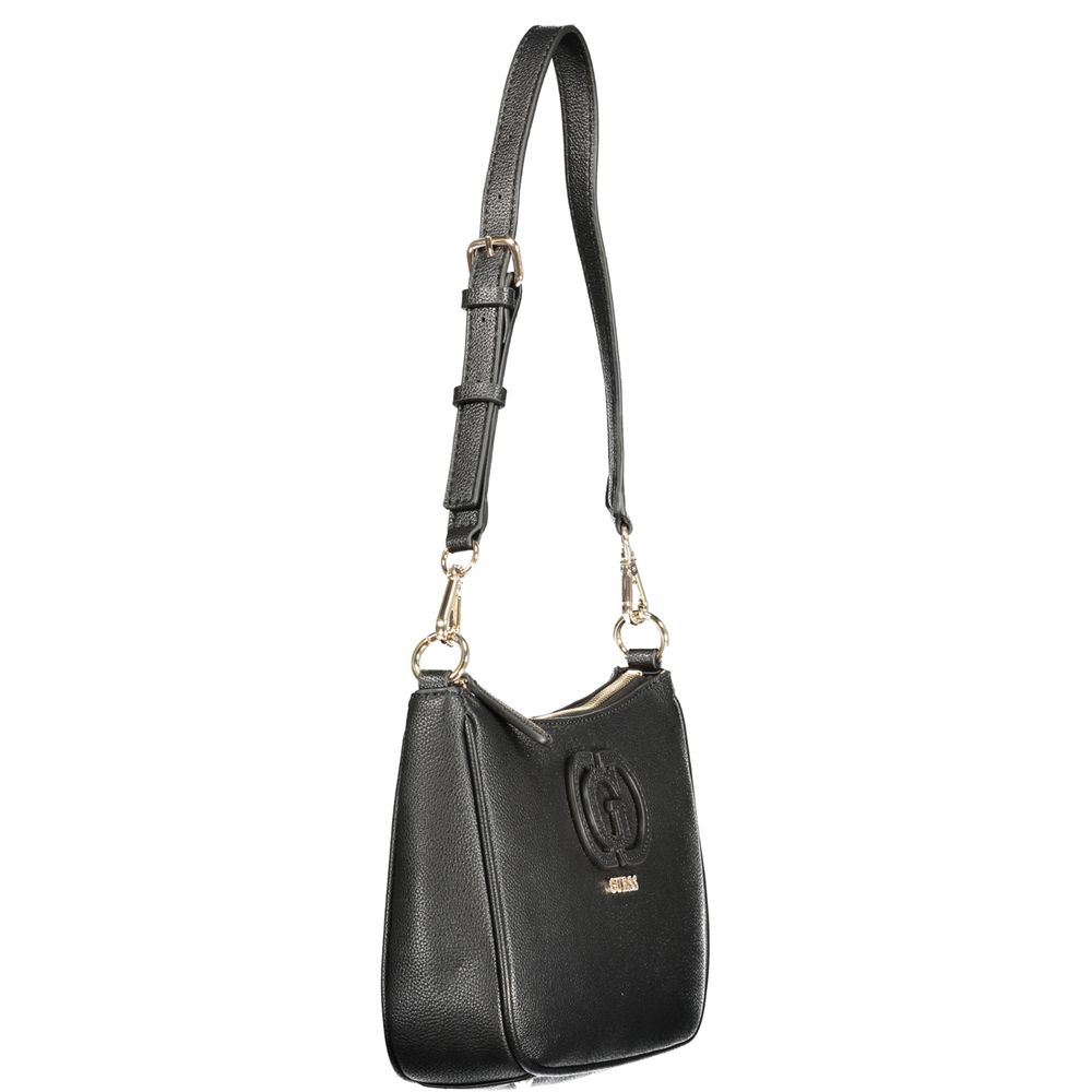 Handbag by Guess Jeans for women in polyurethane black features a refined silhouette, showcasing a secure , organized , and versatile for a refined finish.