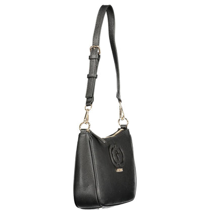Handbag by Guess Jeans for women in polyurethane black features a refined silhouette, showcasing a secure , organized , and versatile for a refined finish.
