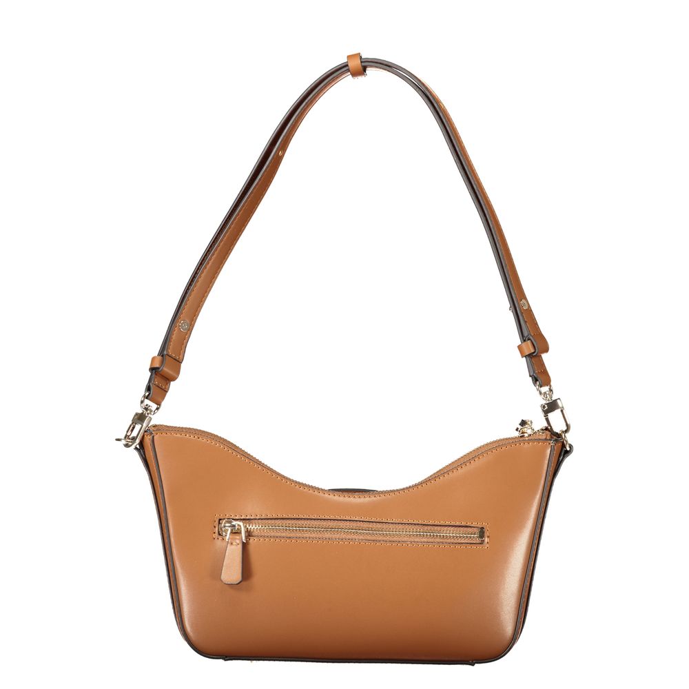 Handbag by Guess Jeans for women in polyurethane brown features a refined silhouette, showcasing a secure , organized , and versatile for a refined finish.